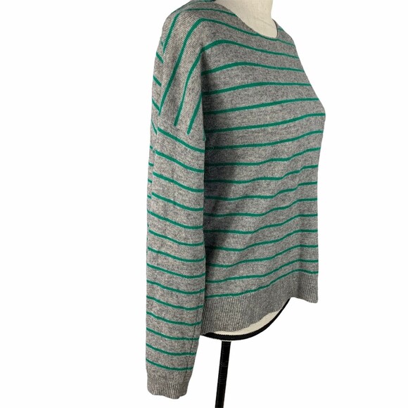 Halogen Sweater Women Medium Cashmere Blend Striped Full Back Exposed Zipper - Picture 5 of 7